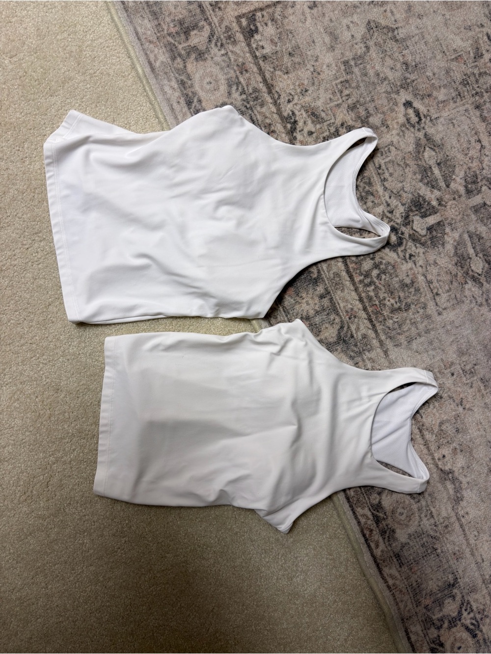 All In Motion White Racerback Tank Tops